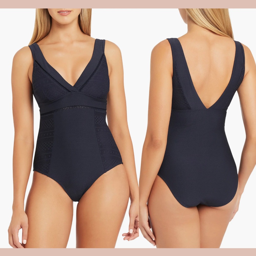 NWT $140 Sea Level [ 12 US ] Cross Front One-Piece Swimsuit‎ in Night Sky #7014